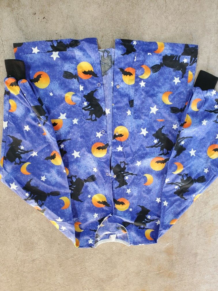 Womens Halloween Scrub Top
