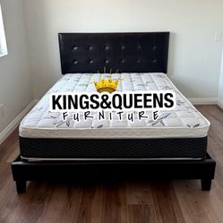 NEW QUEEN BED FRAME WITH MATTRESS 