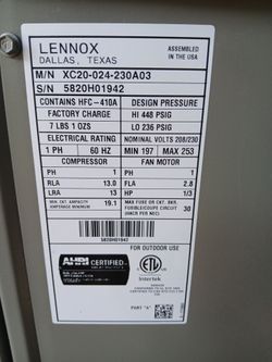Lennox XC20-024-230A03  AC Unit