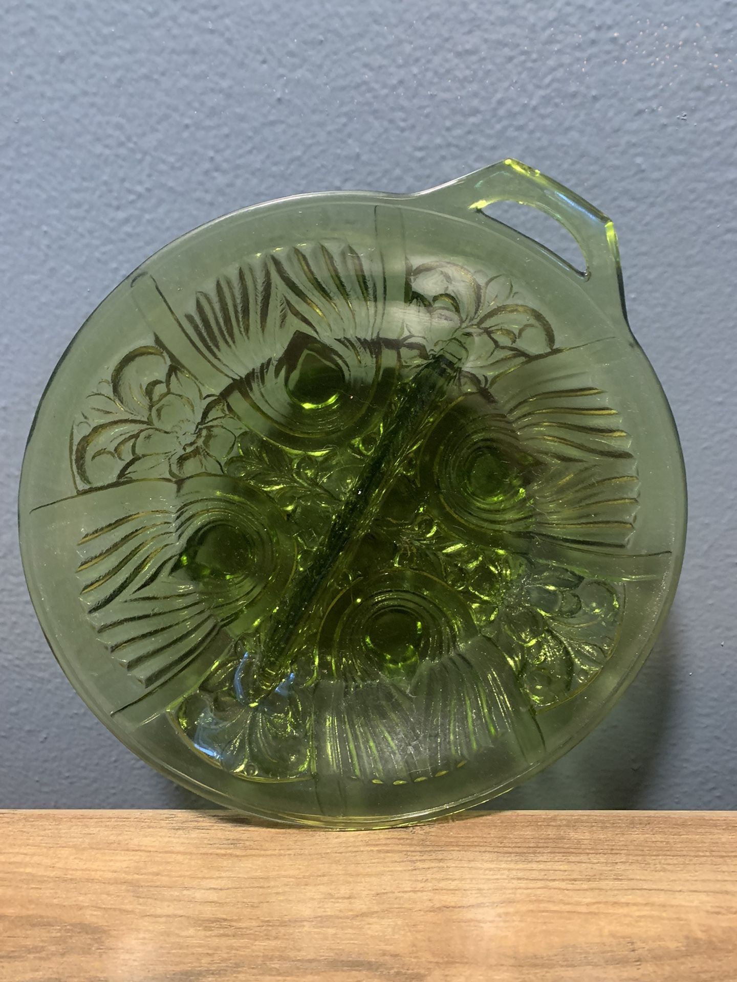 Vintage Indians Glass Divided Relish Candy Dish