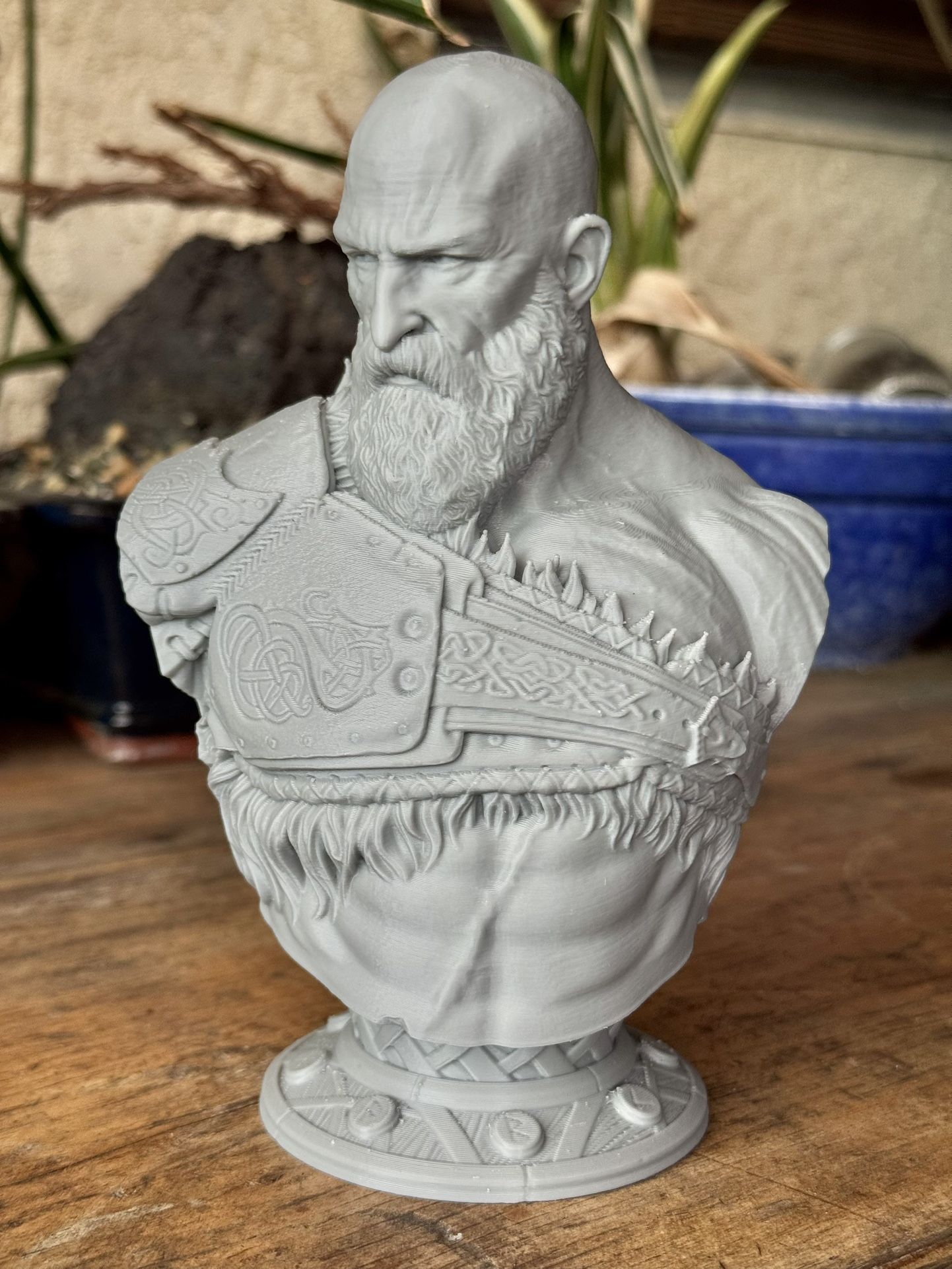 Kratos Bust 3D Printed 6.5” – God of War V2 Fan Art Statue Display Figure