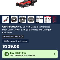 Craftsman Lawnmower With Bag 