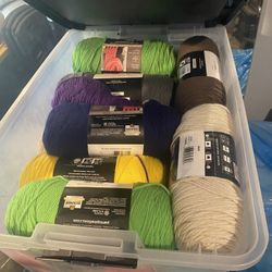 Tubs Of Yarn Various Colors 
