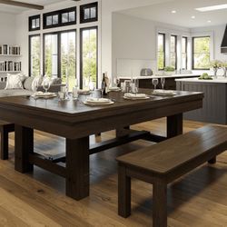 Reno Pool Table with Dining Set