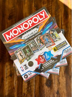 Hasbro Prism NBA Monopoly Game with 3 card packs inside each (4) all sealed