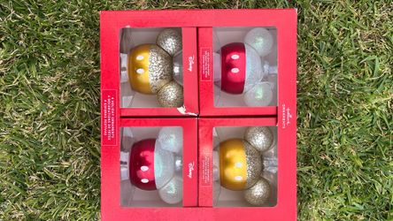 Mickey Christmas ball ornaments.