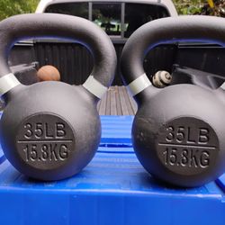PAIR  OF  35  LB.  KETTLEBELLS