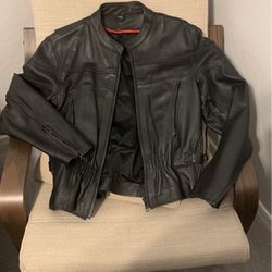 Women’s Leather Motorcycle Jacket Full Vented Size Medium