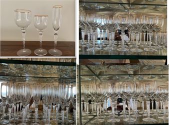 32 Lenox Gold Rimmed 20 Wine Glasses & 12 Champagne Flutes