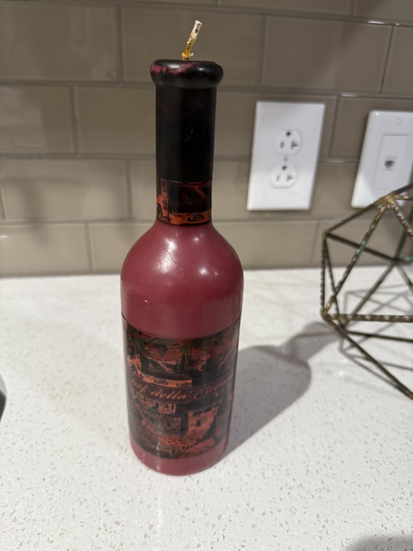 Scented wine bottle candle-10 inches