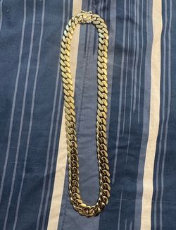Gold Men's Cuban Link Necklace - Classic Chain 14mm  24”