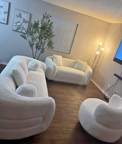 Sofa y loveseat blanco de excelente cálida nuevo en caja a extrenar por usted