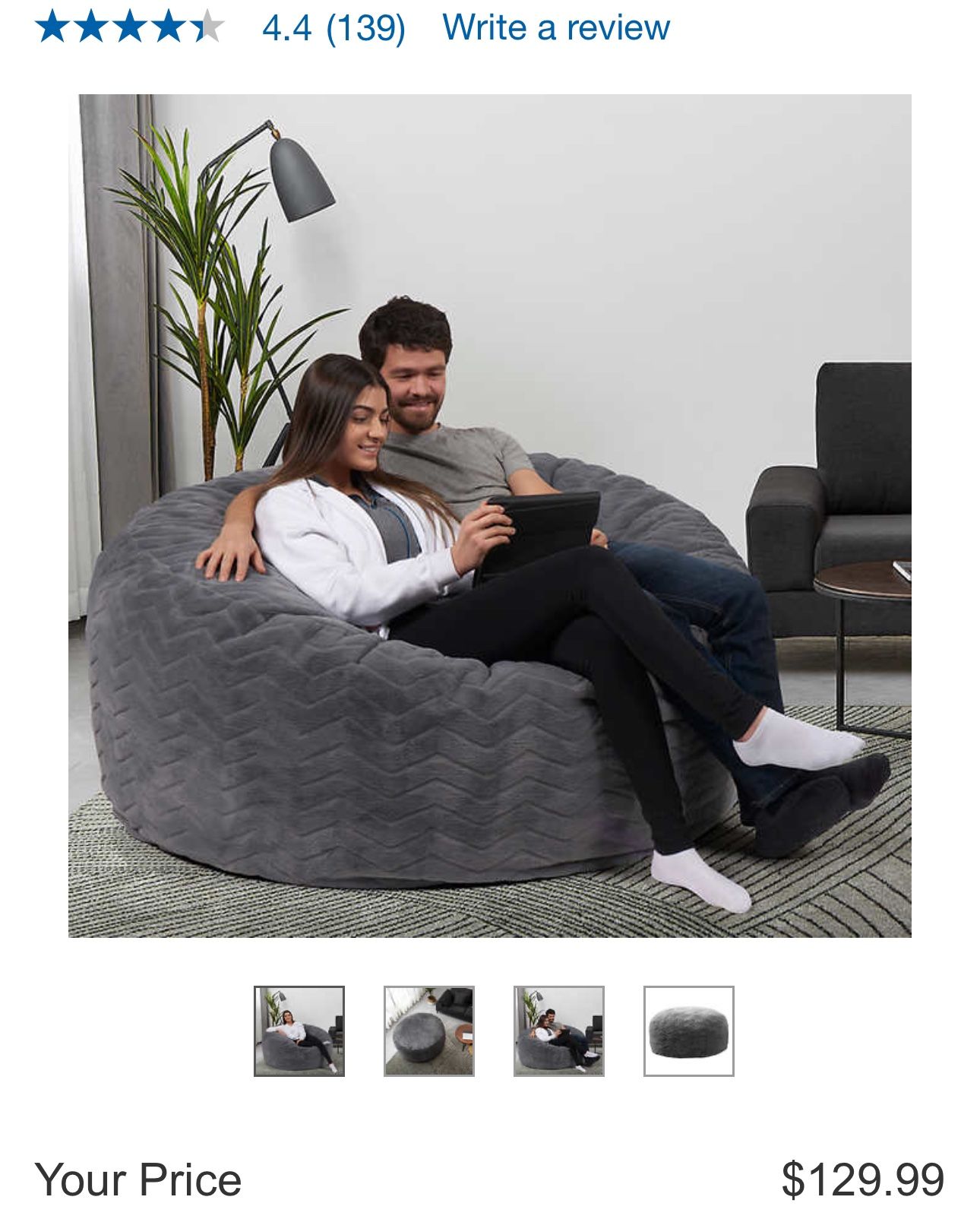 Jumbo Bean Bag ( From Costco) for Sale in Los Angeles, CA OfferUp