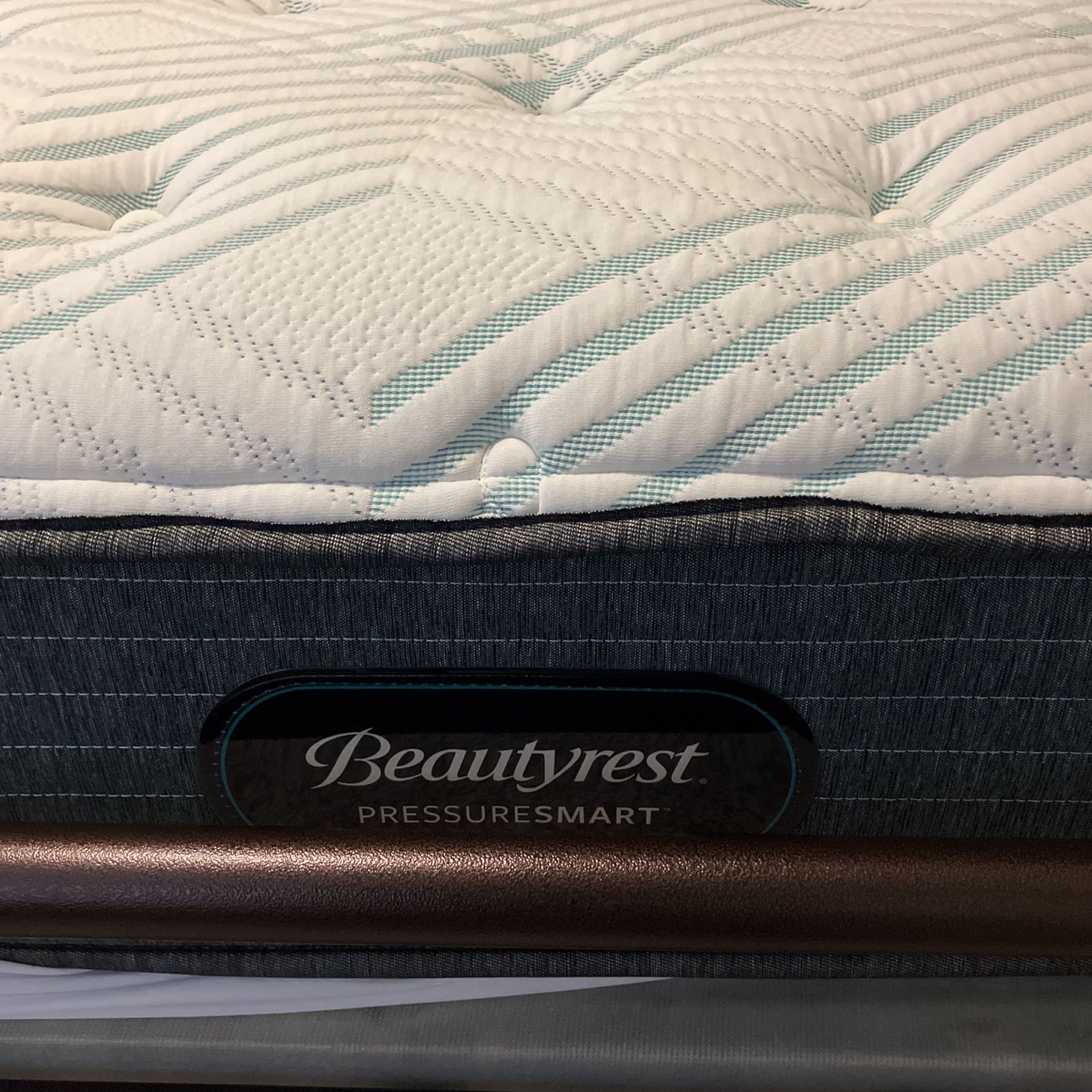 Two Twin XL Bed frames With Attached Bunkie Boards And Mattresses for