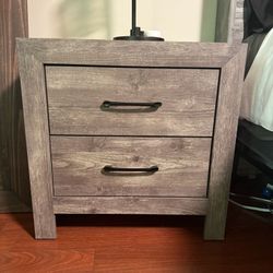 Set of 2 Modern Gray Nightstands