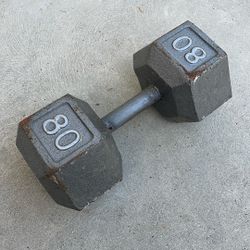 80lb Cast Iron Hex Dumbbell
