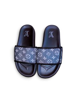 Louis Vuitton Monogram Denim Slide Sandals