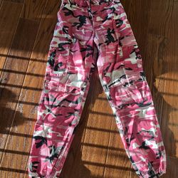 Pink Camo Baggy Cargo Street Pants