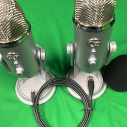 2 Usb Blue Microphones with cable 