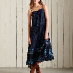 SUPERDRY Women's Ameera Cami Dress Navy Size: 4