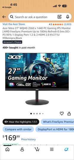 Acer Nitro 27"