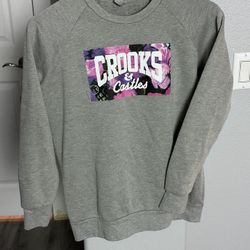 Crooks & Castles Womens Crewneck Sweatshirt Sweater Size Large L