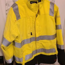 ARIAT FR MEN'S INSULATED HIGH VISIBILITY WATERPROOF JACKET SIZE LARGE REGULAR 