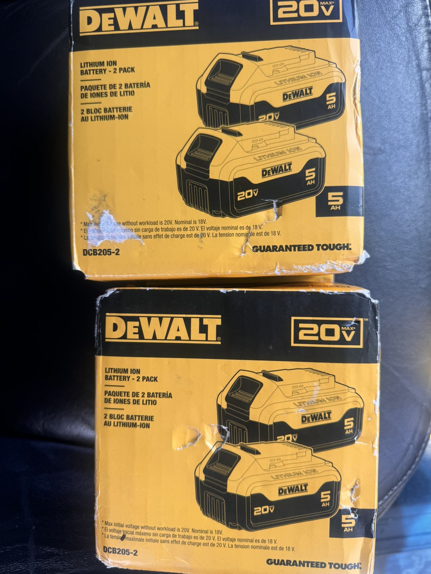 DEWALT 20V MAX Premium 5.0Ah Battery Pack (2 Pack for $120.00 Each package) New