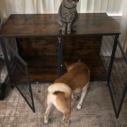 Double Table Dog Crate With Removable Divider 