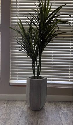Artificial Plant with Gray Planter