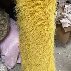 Faux Fur, Long Hair Mongolian shaggy, Marigold  Color, 15 Yards, OC Faux Fur Close out