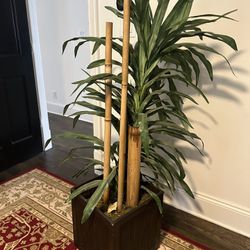 Faux Plant With Bamboo Accent 