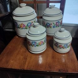 Vintage Corelle Fresh Cut Canister Set.