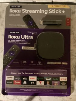 Roku 2 Product Pack/ 4k Streaming Stick + Roku Ultra+ Voice Remote 