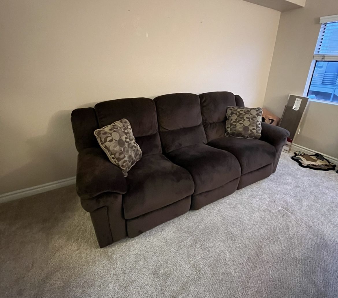 Dark Brown Recliner Couch