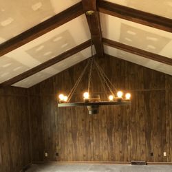 Real Wagon Wheel Overhead Light Fixture 