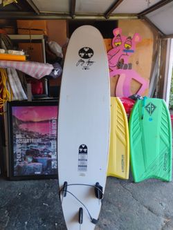 Jerry Lopez soft top surfboard 8-ft good condition with leash