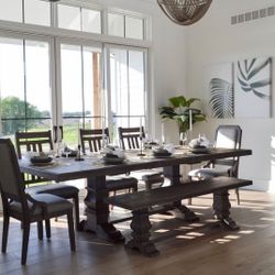 Wyndahl Rustic Brown Dining Room Set (Dining table and Chairs) - 5, 6, 7, 8, 9