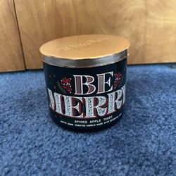 Bath & Body Works White Barn BE MERRY - SPICED APPLE TODDY 3-Wick 14.5 Oz Candle