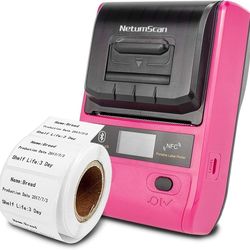 Label Maker Portable Bluetooth Thermal Label Printer Compatible with Android & iOS System Apply to Labeling, Address, QR Code, Barcode, Cable and More