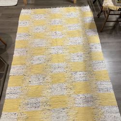 Free 100% Cotton Flatwoven Yellow Rug