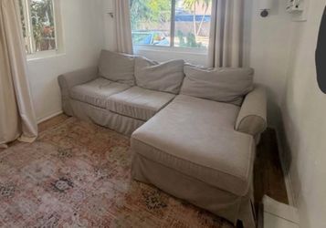 Pottery barn comfort chaise sectional Slipcovered sofa