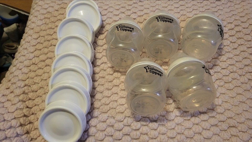 5 Tommie Tippee Bottles And Caps