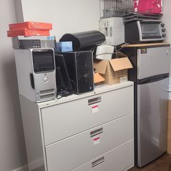 File Cabinet, Computer, Refrigerator, File Cabinet 