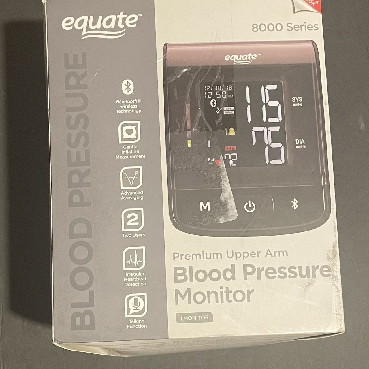 EQUATE 6000 Series Upper Arm Blood Pressure Monitor Bluetooth Wireless NEW