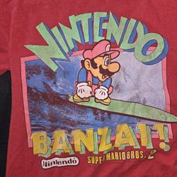 1989 Vintage Super Mario "Nintendo Banzai!" Shirt (L 14/16)