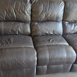 Electric Recliner Leather Couch