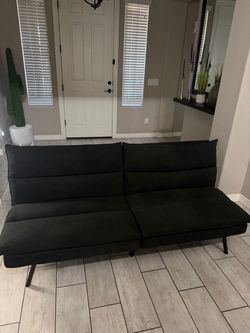 Black Fabric Futon Sofa Bed