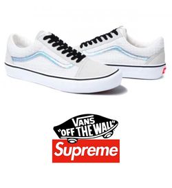 Supreme x Vans Old School Pro Iridescent White Men's Size 10