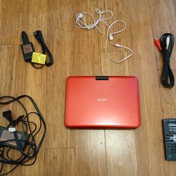 Red Sony DVP-FX810 Portable DVD Player w/Power Adapter